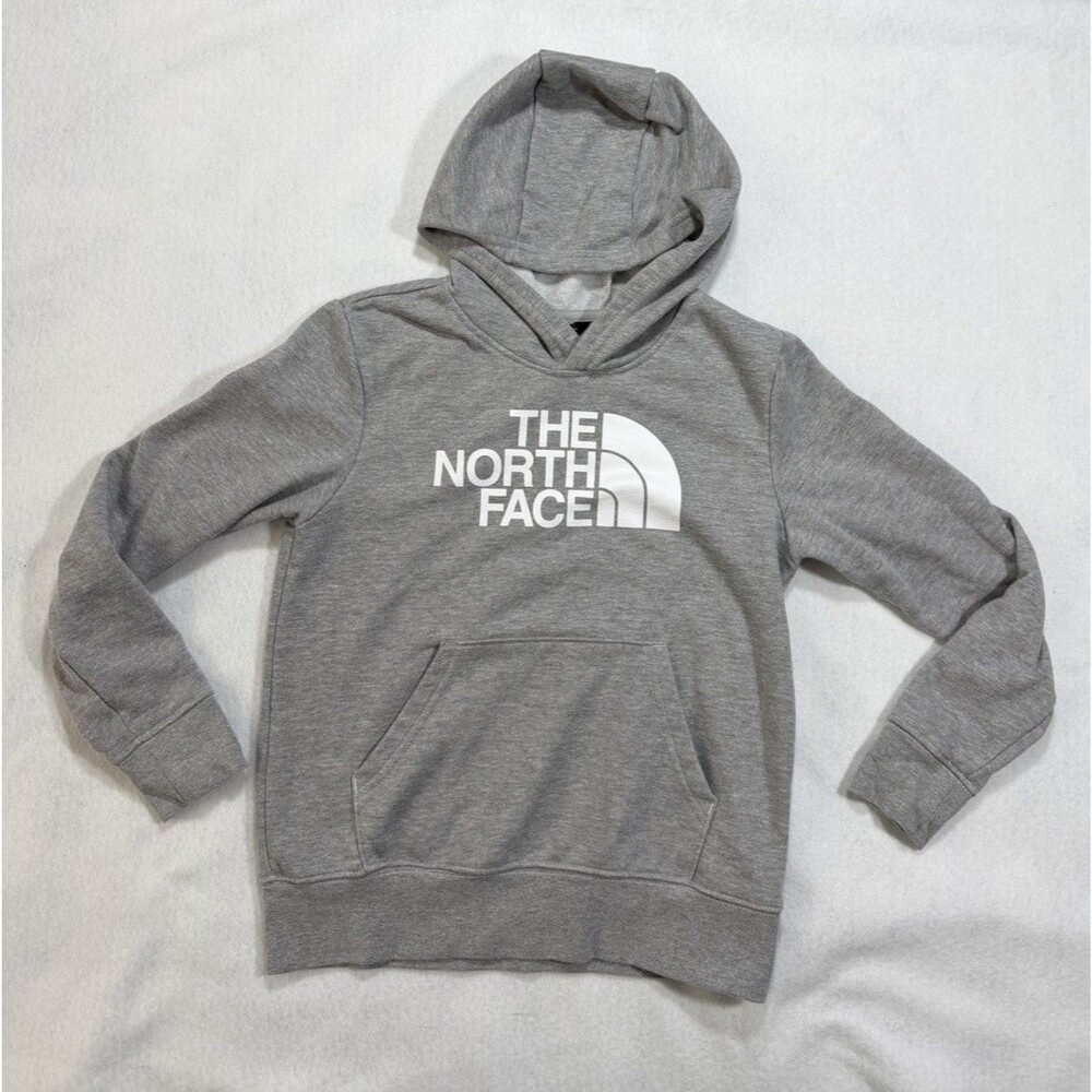 The North Face Pullover Hoodie Youth Size M 10 Gray Half Dome Logo